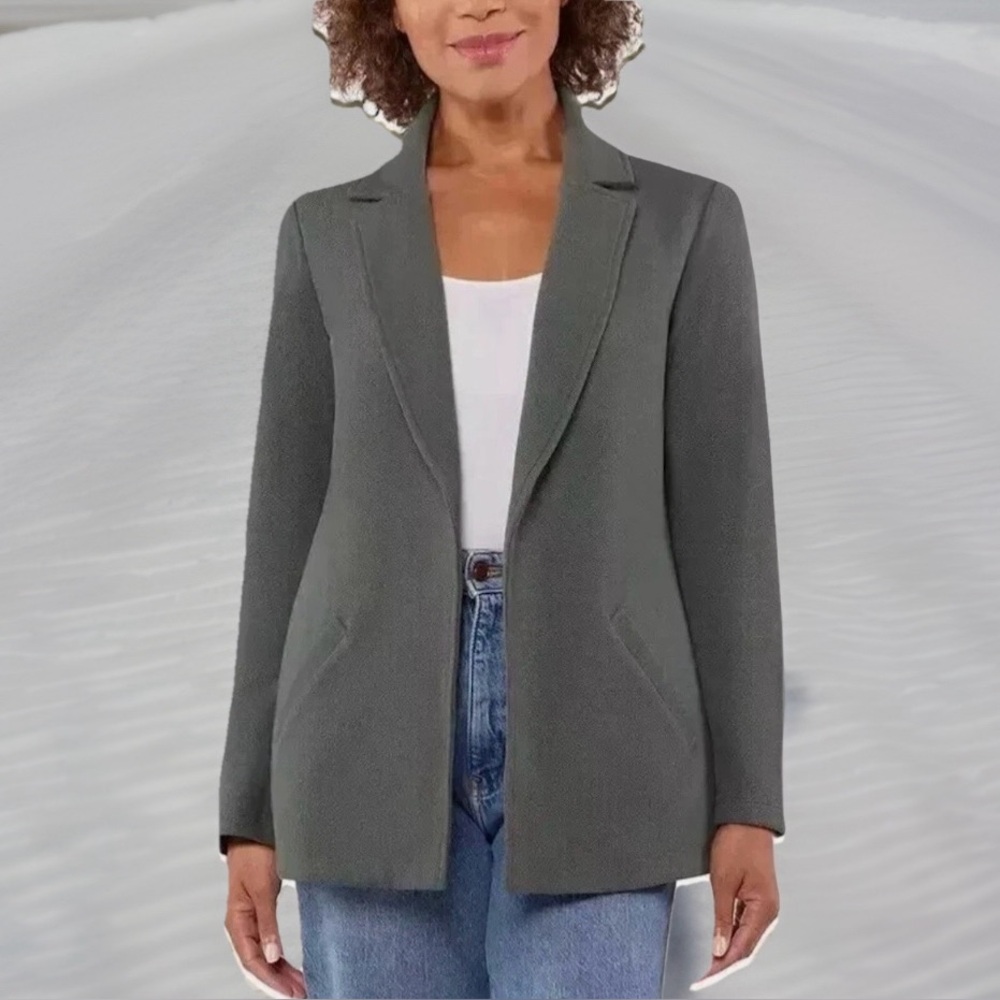 Matty XXL Ladies' Knit Boyfriend Blazer Green NEW Quick Ship